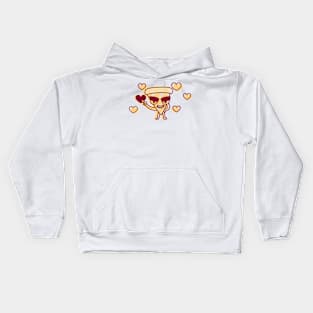 pizza lover hearts cartoon Kids Hoodie